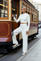 Women's High Neck Crop Knit Sweater and Wide Leg Knit Pants Set - Casual and Comfortable - 4