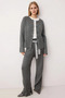 Women's Top and Bottom Set with Solid Pattern, Soft Textured Knitwear Cardigan and Wide-Leg Pants, Casual and Stylish - 5