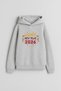 2026 New Year Santa Claus Christmas Printed Gray Hooded Sweatshirt