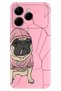 Case for Spark 40 4g (Km5N) Color Silicone Printed Tpu Ornate Style Pug