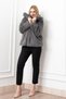 Women's Pocketed Snap Closure Faux Leather : Faux Fur Coat - 7