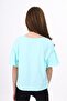 Girl's Crew Neck Short Sleeve Drawstring T-Shirt - 4