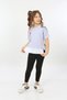 Girls' Crew Neck Short Sleeve Paneled Asymmetric T-Shirt - 2