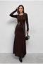 Bicycle Necklace with Buckle Detail, Long Sleeve Sandy Dress