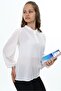 Girl's Blouse with Buttoned Collar - Transparent Look - 3
