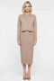 Women's Bottom Top Corded Fabric Textured Long Knitwear Dress and Short Cardigan Set Offers Comfort and a Stylish Look - 5
