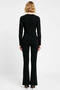 Women's Solid Color Fit Cut Long Sleeve Crop Top Casual Fit Wide Leg Knitted Pants Set - 6