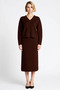 Women's Top and Bottom Oversized Hair Braid Patterned Knitwear Sweater and Midi Skirt Two-Piece Set Winter Season Comfort - 5
