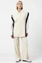 Women's Top and Bottom Color Block Button Knitwear Vest and Wide Leg Pants Set Stylish and Comfortable Combination Sportswear - 5