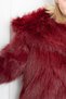 Women's Pocketed Snap Closure Faux Leather : Faux Fur Coat - 3
