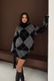 Plaid Oversized Sweater Mini Skirt Knitwear Bottom-Top Set Aw25Au0033 - 3