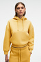 Selene women's Hooded kangaroo pocket regular fit yellow sweatshirt - 2