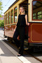 Women's Top and Bottom Set with Crew Neck Ruffle Detail Blouse and Elastic Waist Wide Leg Pants Woven Top and Bottom - 4