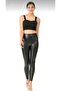 Women's Black Raised Faux Leather Leggings - 2
