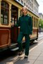 Women's Bottom Top Zippered Mock Neck Low Arm Wide Fit Knitwear Top Relaxed Fit Pants Set Daily - 4