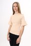 Girl's Crew Neck Short Sleeve Corded Fabric T-Shirt - 3