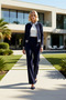 Women's Zippered Crop Knit Jacket and High-Waisted Wide-Leg Knit Pants Set - 3