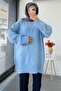 Basic Oversized Knitwear Sweater – Blue - 5