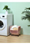 رف تخزين بثلاث طبقات باللون الوردي - منظم متعدد الأغراض قابل للتكديس مع عجلات - 5