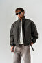 Drayze Zippered and Closed Floater Leather Jacket