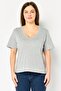 Women V-Neck Short Sleeve Heather T-Shirt, Grey