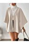 Lace-Up Detailed Cashmere Poncho - 2