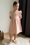 Girl's Dress with Button Detail on the Back and Ruffled Sleeves, Ages 3-8, Ecru - 4