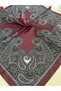 Dark burgundy gray patterned silk satin women's scarf bandana 70x70 cm standard size hair neck accessory - 3