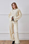 Crew Neck Shepherd Stitched Sweater Pants Knitwear Two-Piece Set 2026 Ecru - 3