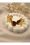 Gold Color Modern Oval Plate Detailed Women's Bracelet – Adjustable Stylish Metal Bracelet - 8