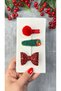 New Year Figured 3 Different Model Buckle Set (Glitter Sequin Bow Plush Snap and Pompom Buckle 5 cm) - 2