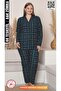 Front Buttoned Suede Velvet Winter Pajama Set Plus Size - 2