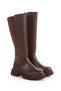Women's Scuba Fabric Detailed Zippered Boots 7029 Brown - 4