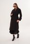 Women's Brown Belted Lined Long Button Detailed Coat New Season Premium Quality Cashmere Coat Overcoat - 6