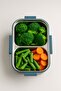 Steel Lunch Box 2 Compartments, with Fork Spoon, Air Lock, Microwaveable, Bpa Free - 6