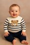 Baby Boy Teddy Bear Head Printed Tracksuit Baby Suit - 2