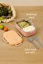 Steel Lunch Box 2 Compartments, with Fork Spoon, Air Lock, Microwaveable, Bpa Free - 4