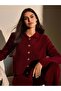 TKM0012 Women's Jacket Collar Tweed Gold Buttoned Pocketed Cardigan-Trousers Knitwear Top and Bottom Set - 2