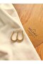 Oval Hoop Steel Earrings - Gold - 2