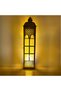 Ramadan Lantern for floor Big 60 cm H – Golden Metal & Clear Glass Arabic Lanterns, Eid Decor, Floor Lanterns for Home, Garden & Outdoor Decorations Moroccan Home Decor. - 2