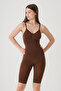 Seamless Brown Shaping / Sculpting Corset Body with Shorts, Abdomen and Buttocks Shaper with Breast Support