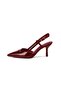 Women’s Glossy Slingback Pointed Toe Heels – 8 cm Mid Heel Elegant Party & Office Shoes - 3