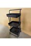 3-Tier Rolling Utility Cart with Wheels, Metal Storage Organizer Trolley with Locking Casters
