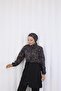 Modern Touch Adjustable Waist Elasticated Water Repellent Fabric 3-Piece Fully Covered Hijab Swimsuit - 6