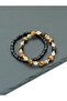 Certified Aa+ Tiger's Eye, Aa+ Citrine, Hematite, and Matte Onyx Natural Stone Men's Bracelet Set - 2