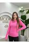 Women's Thin Knit Pink Long Sleeve L Stretch Fabric Soft Knitwear Sweater-Badi - 3