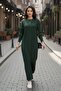 Green Comfortable Fit Flexible Fabric Long Knit Dress