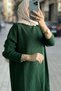 Green Look Straight Cut Hijab Knitwear Dress – Stylish & Comfortable - 6
