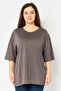 Women Crew Neck Short Sleeve Plain T-shirts, Ash