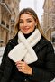 Ecru Soft Textured Plush Neck Collar and Earflap Women's Hat - 3